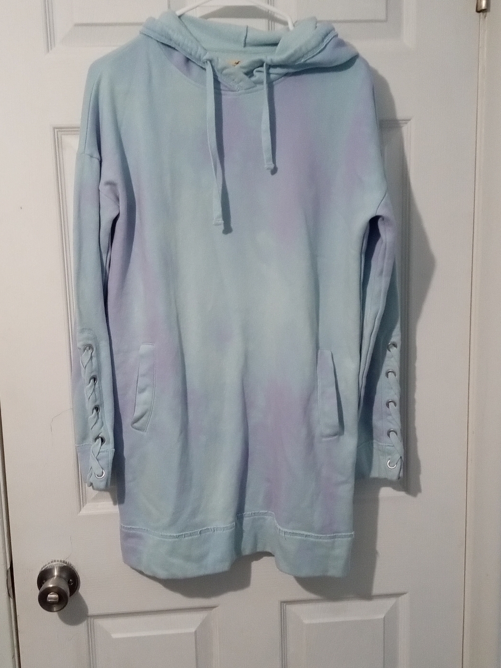 Hollister Pastel Tie-Dye Mini Dress Hoodie